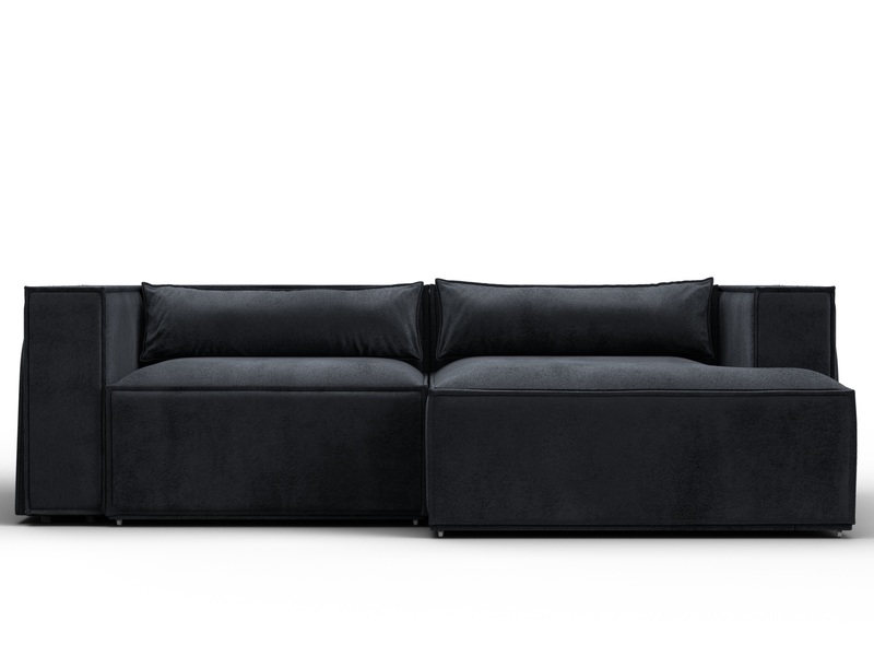 Диван угловой Лига-061 угол правый, Велюр, TOWER 11 темно-серый