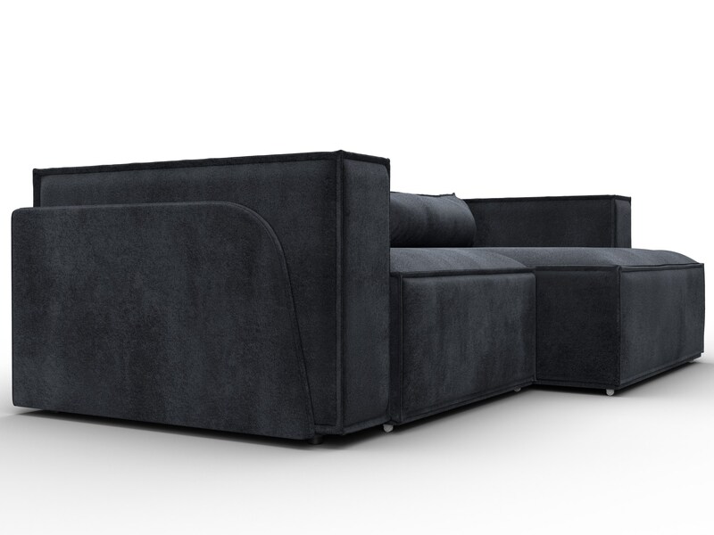 Диван угловой Лига-061 угол правый, Велюр, TOWER 11 темно-серый