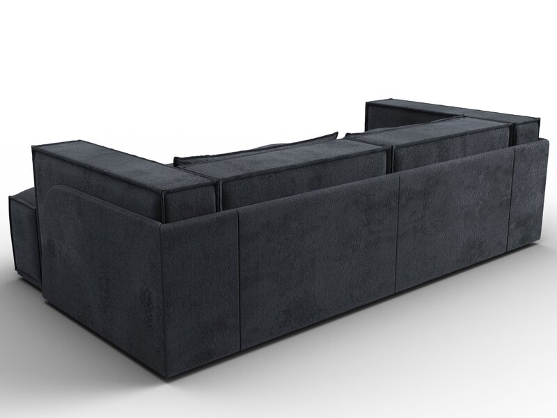 Диван угловой Лига-061 угол правый, Велюр, TOWER 11 темно-серый