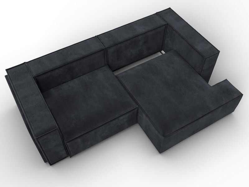 Диван угловой Лига-061 угол правый, Велюр, TOWER 11 темно-серый