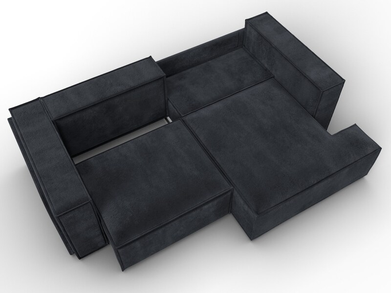 Диван угловой Лига-061 угол правый, Велюр, TOWER 11 темно-серый