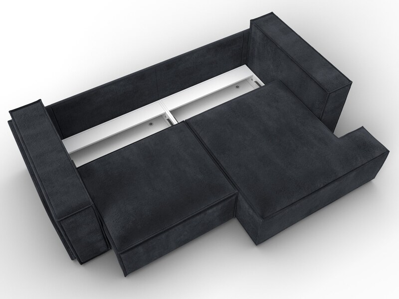 Диван угловой Лига-061 угол правый, Велюр, TOWER 11 темно-серый