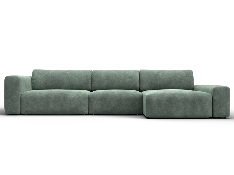 Диван угловой Лига-066 НПБ Лонг угол правый, Велюр, BRUT 08 зеленый