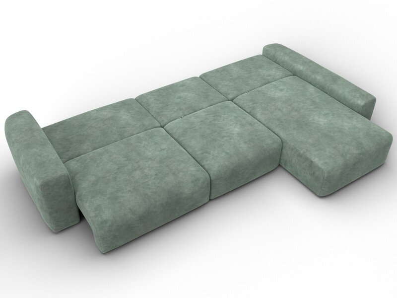 Диван угловой Лига-066 НПБ Лонг угол правый, Велюр, BRUT 08 зеленый
