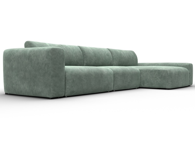 Диван угловой Лига-066 НПБ Лонг угол правый, Велюр, BRUT 08 зеленый