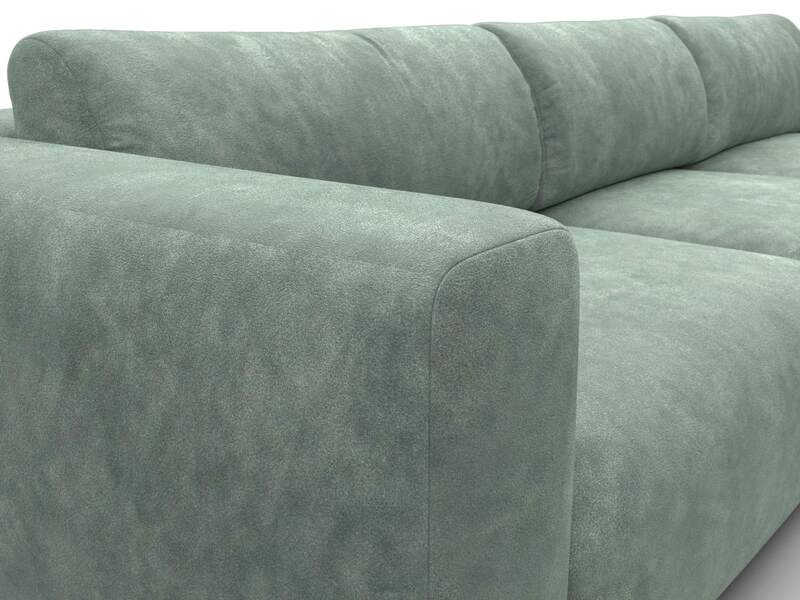 Диван угловой Лига-066 НПБ Лонг угол правый, Велюр, BRUT 08 зеленый