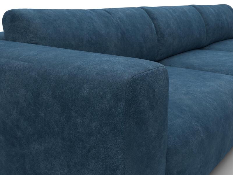 Диван угловой Лига-066 НПБ Лонг угол правый, Велюр, BRUT 11 синий