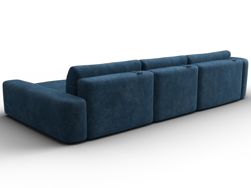 Диван угловой Лига-066 НПБ Лонг угол правый, Велюр, BRUT 11 синий