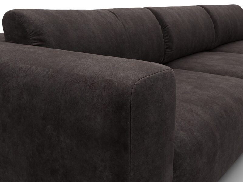 Диван угловой Лига-066 НПБ Лонг угол правый, Велюр, BRUT 17 коричневый