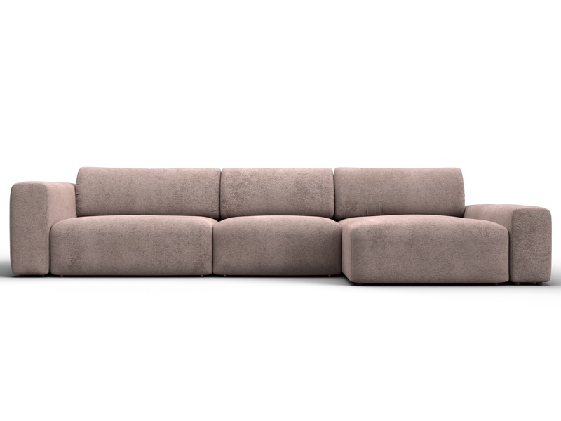 Диван угловой Лига-066 НПБ Лонг угол правый, Велюр, TOWER 05 бежевый