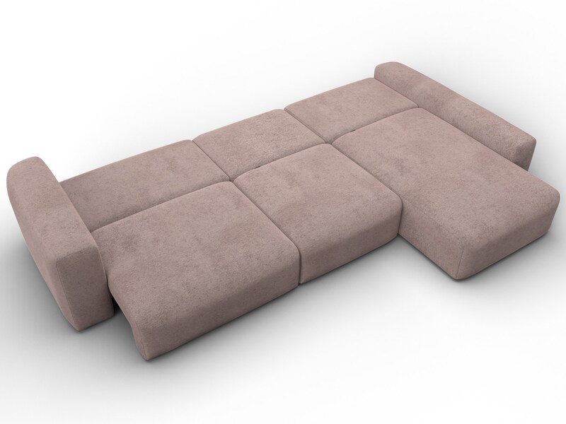 Диван угловой Лига-066 НПБ Лонг угол правый, Велюр, TOWER 05 бежевый