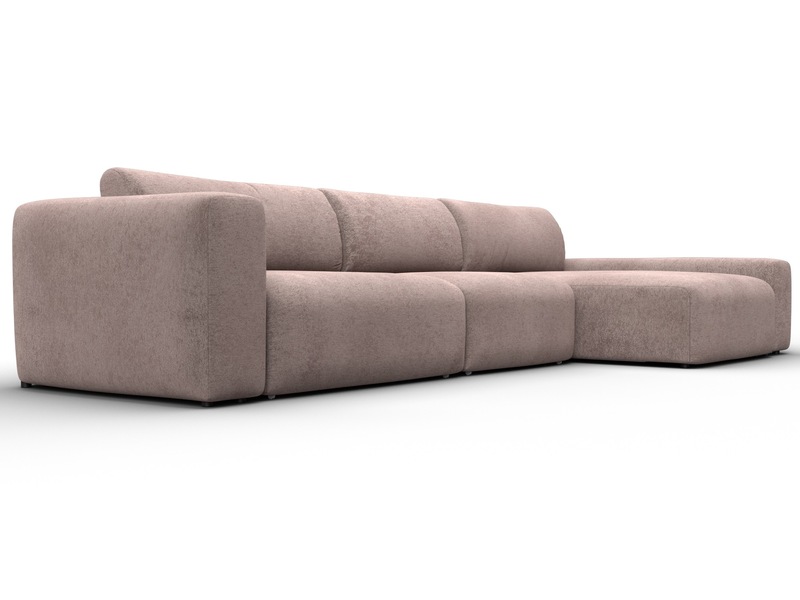 Диван угловой Лига-066 НПБ Лонг угол правый, Велюр, TOWER 05 бежевый