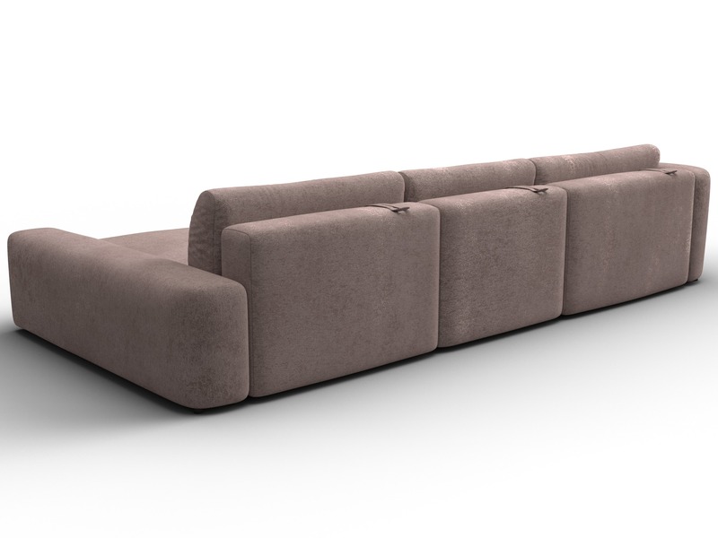 Диван угловой Лига-066 НПБ Лонг угол правый, Велюр, TOWER 05 бежевый