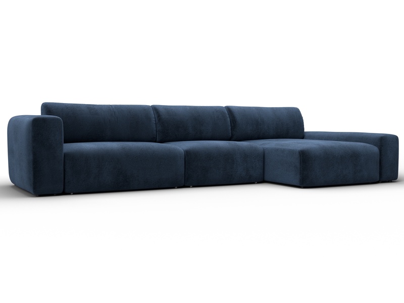 Диван угловой Лига-066 НПБ Лонг угол правый, Велюр, TOWER 13 синий