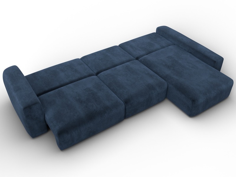 Диван угловой Лига-066 НПБ Лонг угол правый, Велюр, TOWER 13 синий