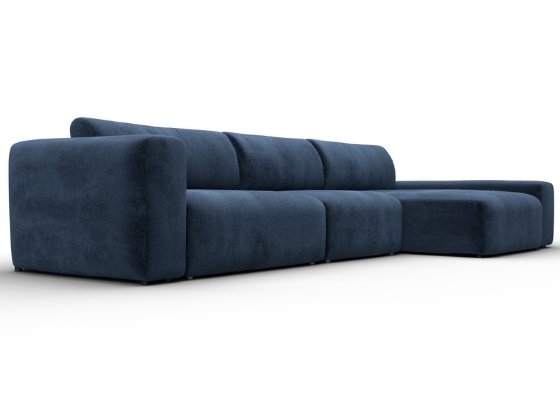 Диван угловой Лига-066 НПБ Лонг угол правый, Велюр, TOWER 13 синий