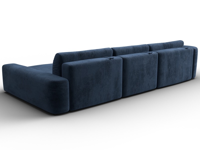 Диван угловой Лига-066 НПБ Лонг угол правый, Велюр, TOWER 13 синий