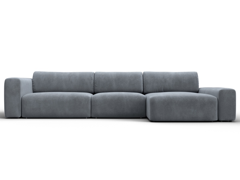 Диван угловой Лига-066 НПБ Лонг угол правый, Велюр, TOWER 10 серый