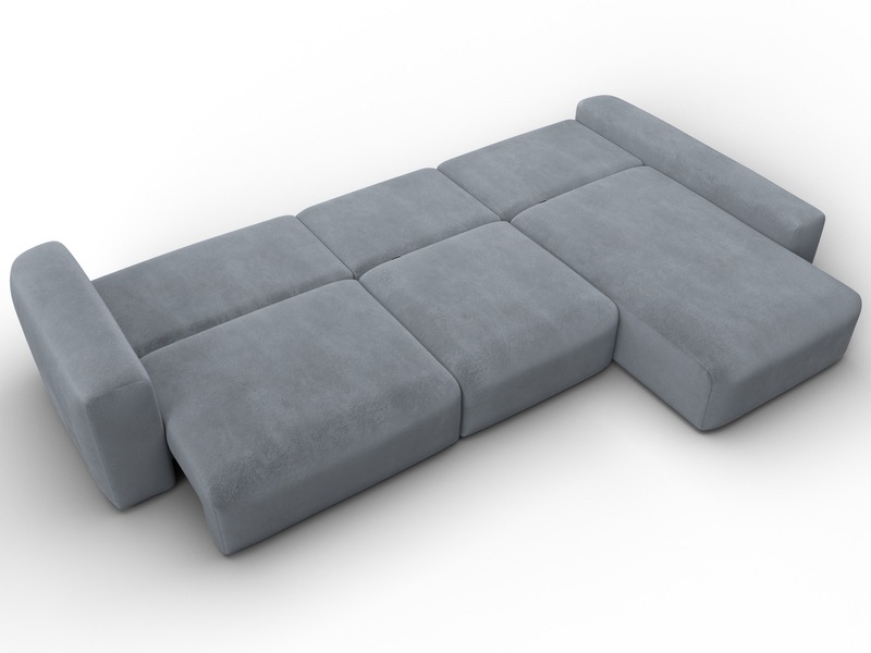 Диван угловой Лига-066 НПБ Лонг угол правый, Велюр, TOWER 10 серый