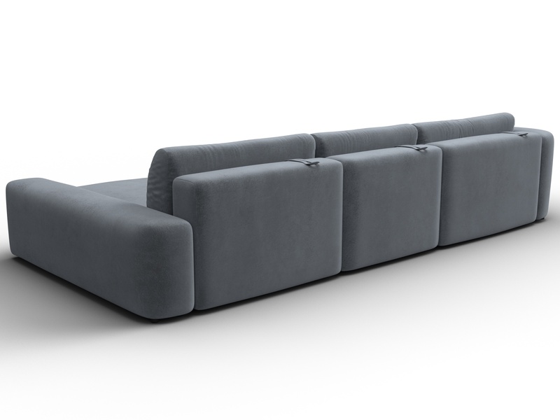 Диван угловой Лига-066 НПБ Лонг угол правый, Велюр, TOWER 10 серый