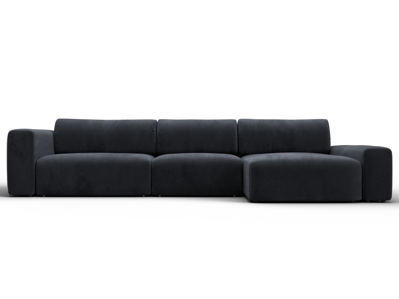 Диван угловой Лига-066 НПБ Лонг угол правый, Велюр, TOWER 11 темно-серый