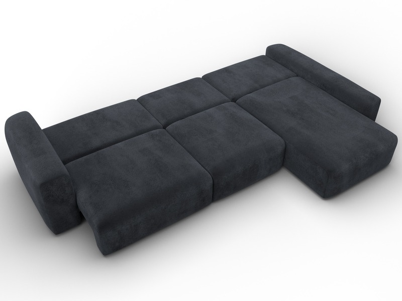 Диван угловой Лига-066 НПБ Лонг угол правый, Велюр, TOWER 11 темно-серый