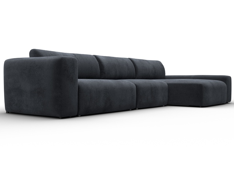 Диван угловой Лига-066 НПБ Лонг угол правый, Велюр, TOWER 11 темно-серый