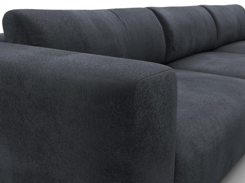 Диван угловой Лига-066 НПБ Лонг угол правый, Велюр, TOWER 11 темно-серый