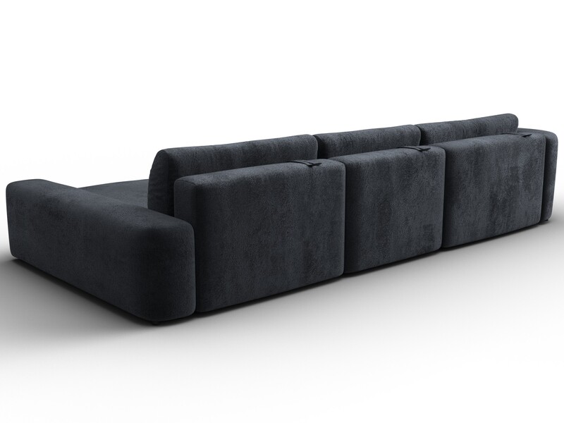 Диван угловой Лига-066 НПБ Лонг угол правый, Велюр, TOWER 11 темно-серый