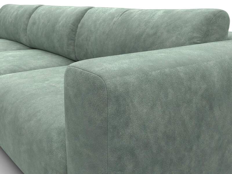 Диван угловой Лига-066 НПБ Лонг угол левый, Велюр, BRUT 08 зеленый