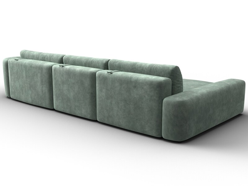 Диван угловой Лига-066 НПБ Лонг угол левый, Велюр, BRUT 08 зеленый