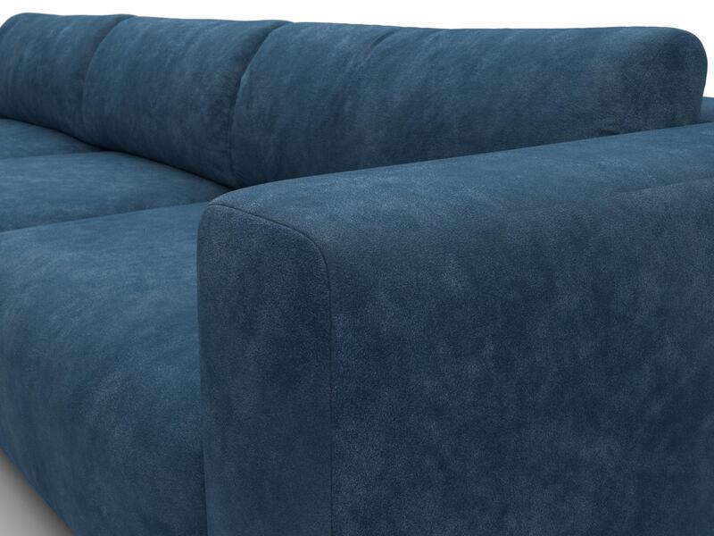 Диван угловой Лига-066 НПБ Лонг угол левый, Велюр, BRUT 11 синий