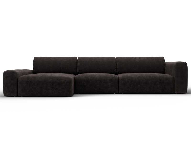 Диван угловой Лига-066 НПБ Лонг угол левый, Велюр, BRUT 17 коричневый