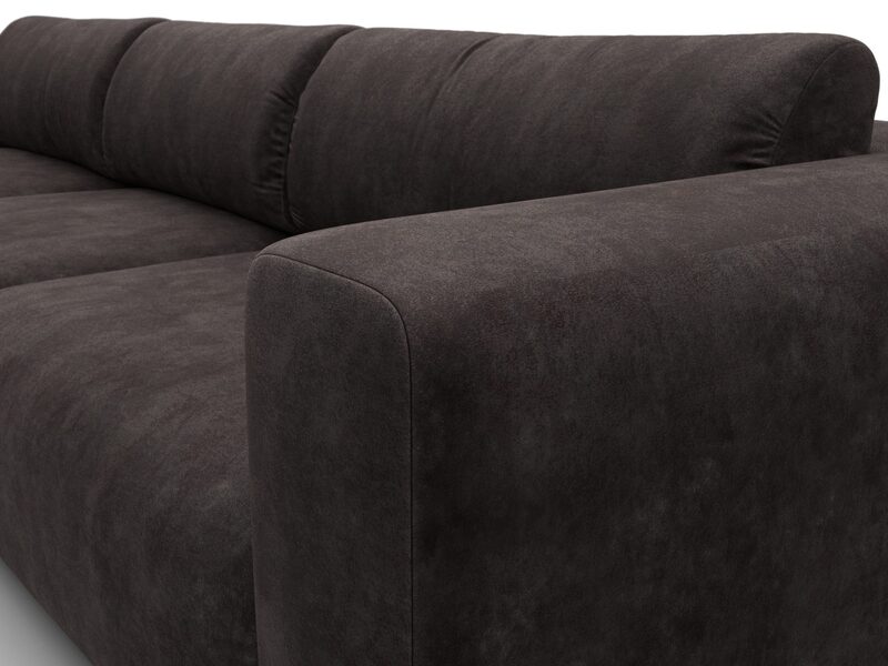 Диван угловой Лига-066 НПБ Лонг угол левый, Велюр, BRUT 17 коричневый