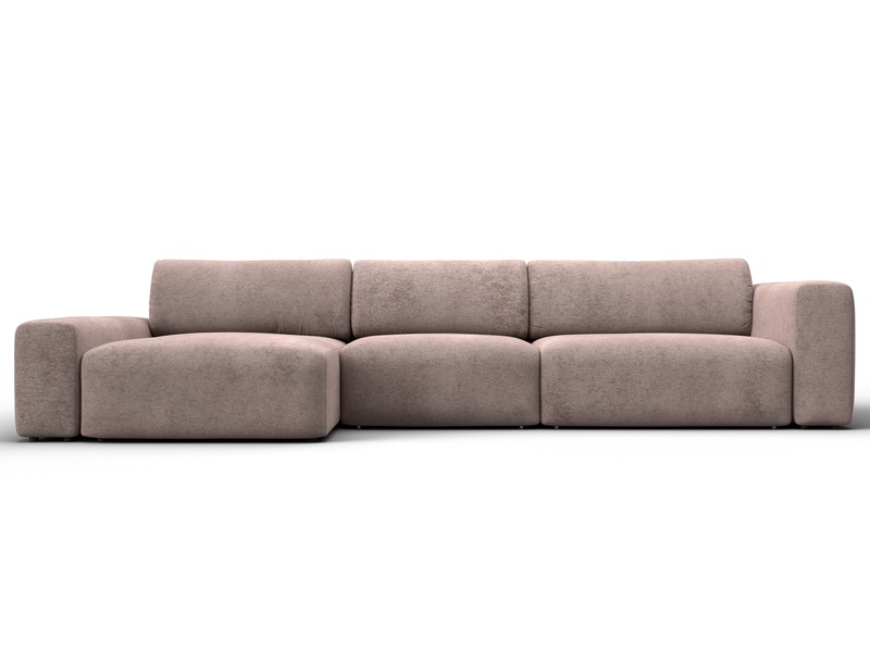 Диван угловой Лига-066 НПБ Лонг угол левый, Велюр, TOWER 05 бежевый