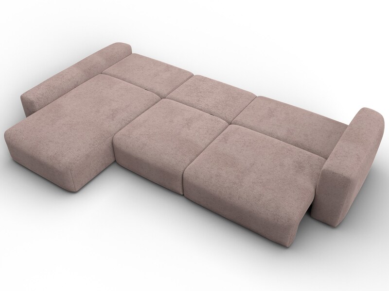 Диван угловой Лига-066 НПБ Лонг угол левый, Велюр, TOWER 05 бежевый
