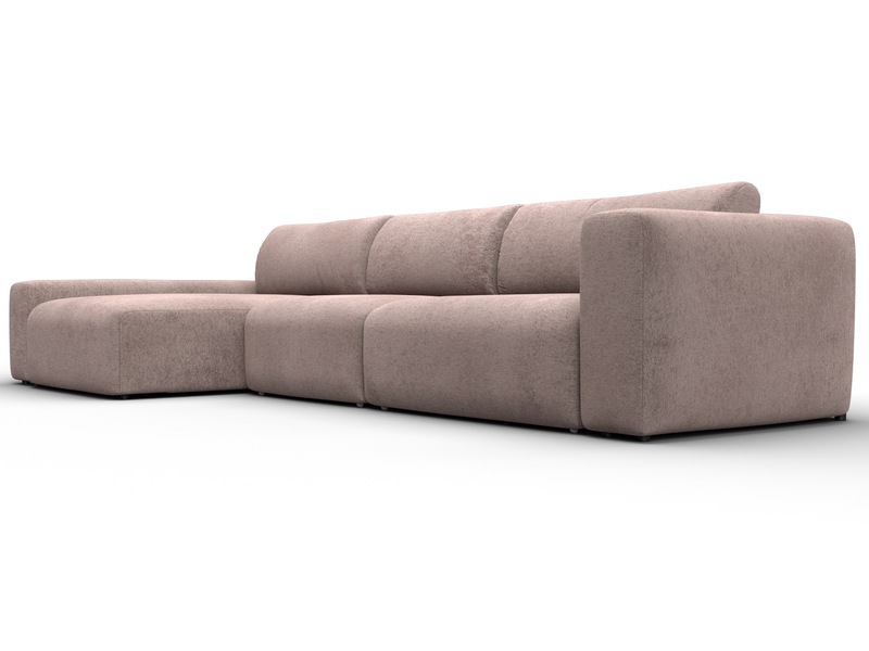 Диван угловой Лига-066 НПБ Лонг угол левый, Велюр, TOWER 05 бежевый