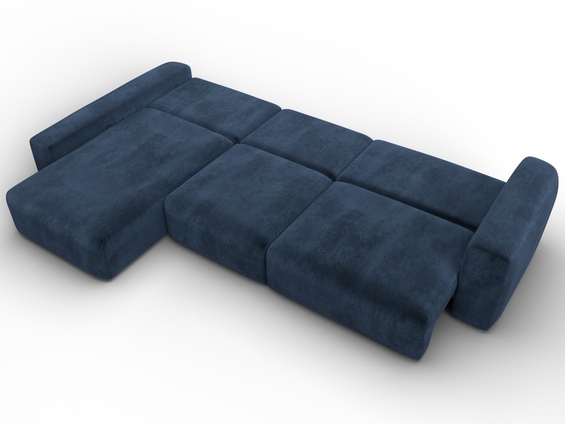 Диван угловой Лига-066 НПБ Лонг угол левый, Велюр, TOWER 13 синий