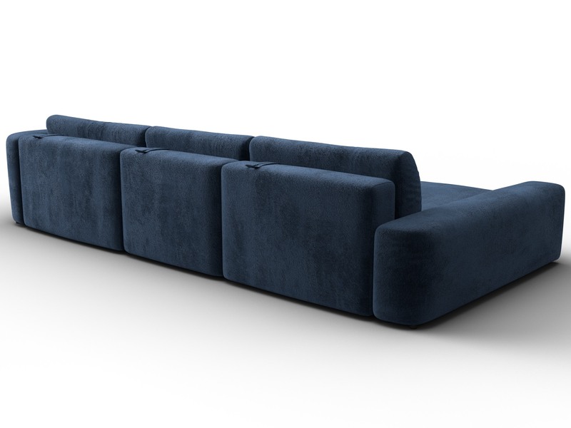 Диван угловой Лига-066 НПБ Лонг угол левый, Велюр, TOWER 13 синий