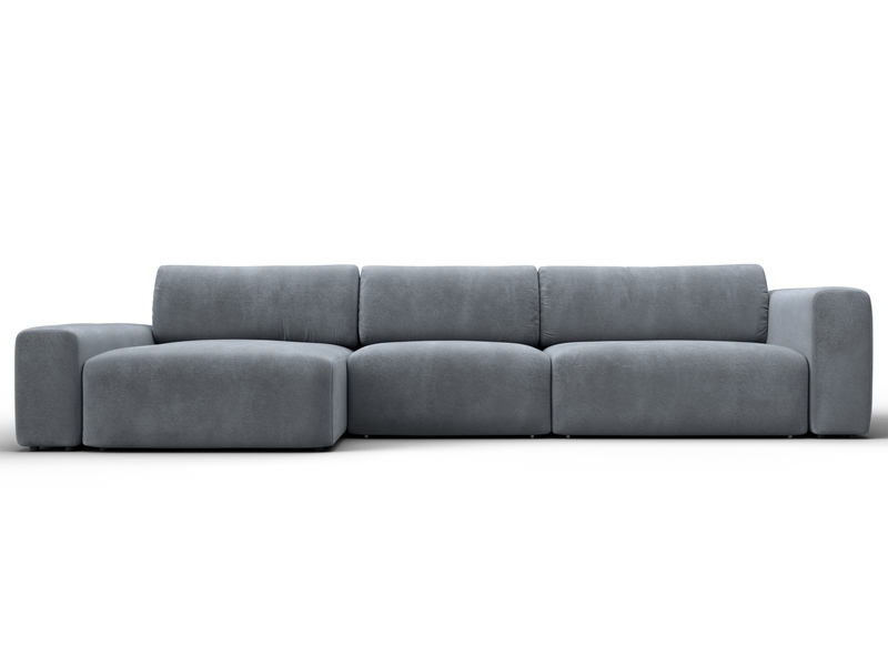 Диван угловой Лига-066 НПБ Лонг угол левый, Велюр, TOWER 10 серый