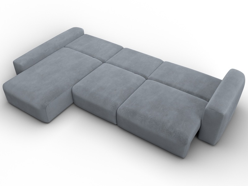 Диван угловой Лига-066 НПБ Лонг угол левый, Велюр, TOWER 10 серый