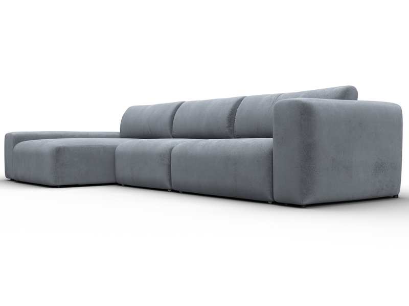 Диван угловой Лига-066 НПБ Лонг угол левый, Велюр, TOWER 10 серый