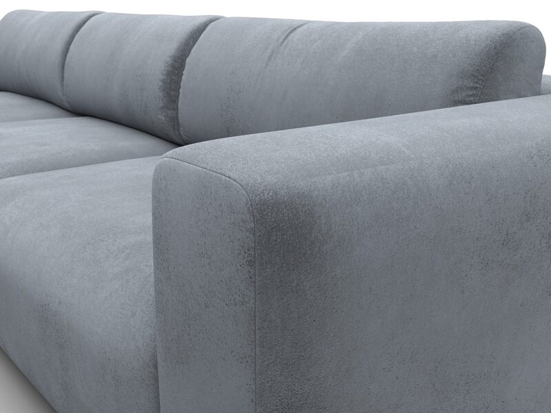 Диван угловой Лига-066 НПБ Лонг угол левый, Велюр, TOWER 10 серый