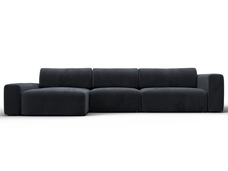 Диван угловой Лига-066 НПБ Лонг угол левый, Велюр, TOWER 11 темно-серый