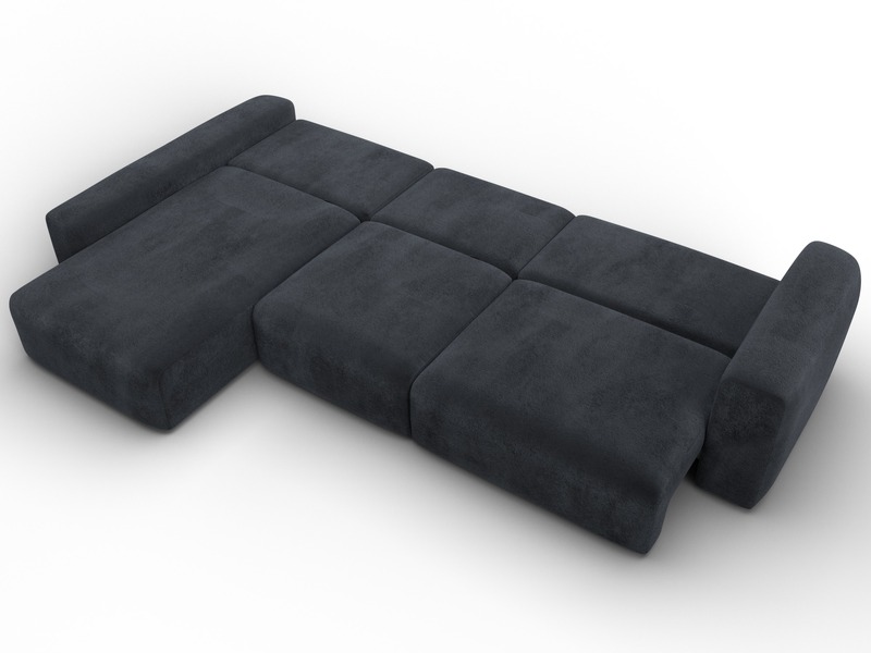 Диван угловой Лига-066 НПБ Лонг угол левый, Велюр, TOWER 11 темно-серый