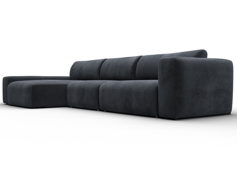 Диван угловой Лига-066 НПБ Лонг угол левый, Велюр, TOWER 11 темно-серый