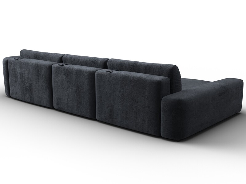 Диван угловой Лига-066 НПБ Лонг угол левый, Велюр, TOWER 11 темно-серый