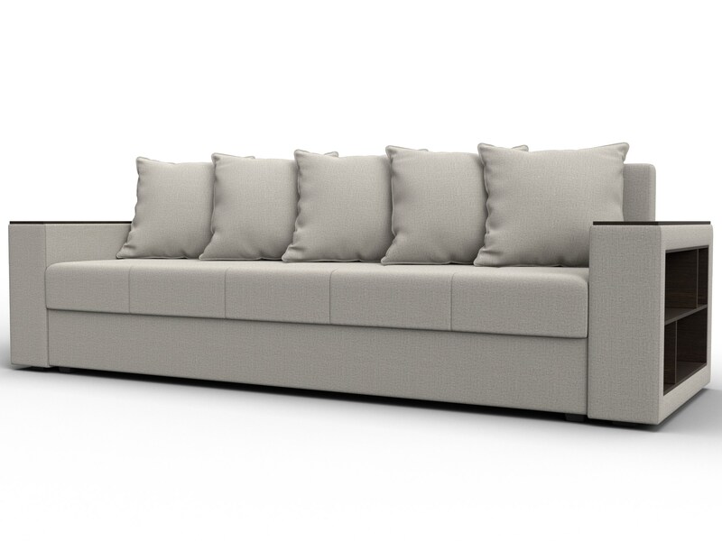 Диван прямой Дубай Лайт, Рогожка, Амур 02 бежевый