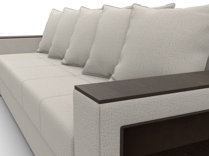 Диван прямой Дубай Лайт, Рогожка, Амур 02 бежевый