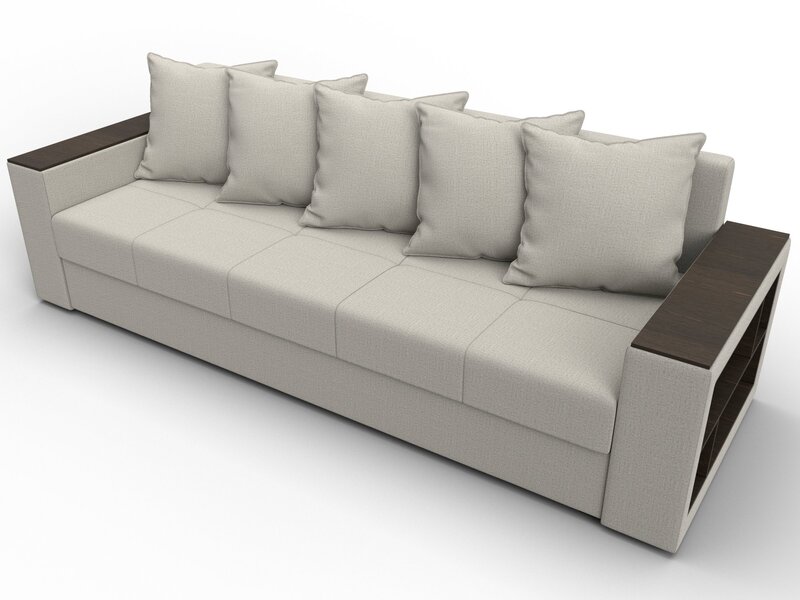 Диван прямой Дубай Лайт, Рогожка, Амур 02 бежевый